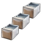 3x Traperice Kutija za pohranu s pretincima Čarape Odjeća Gaćice Organizator Ladice Kutija za pohranu Kutija za pohranu Ormarić Pregrada za ladice