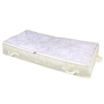 Органайзер за юргани с голям капацитет за под леглото Удебелен нетъкан прозрачен PVC прозорец Чанта за съхранение на дрехи Спално бельо Влага-