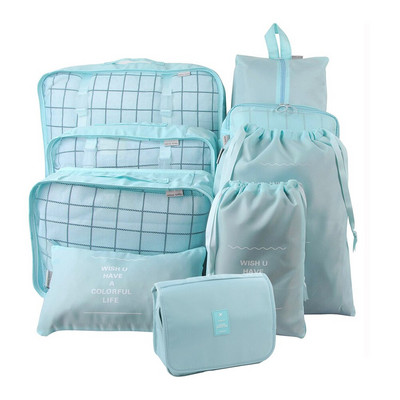 Cuburi de ambalare de călătorie, set de 8/9 piese Cuburi de călătorie Organizator de bagaje Geanta de compresie pentru valiza de călătorie Geantă de călătorie