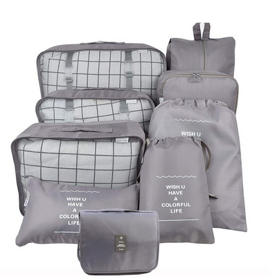 Cuburi de ambalare de călătorie, set de 8/9 piese Cuburi de călătorie Organizator de bagaje Geanta de compresie pentru valiza de călătorie Geantă de călătorie