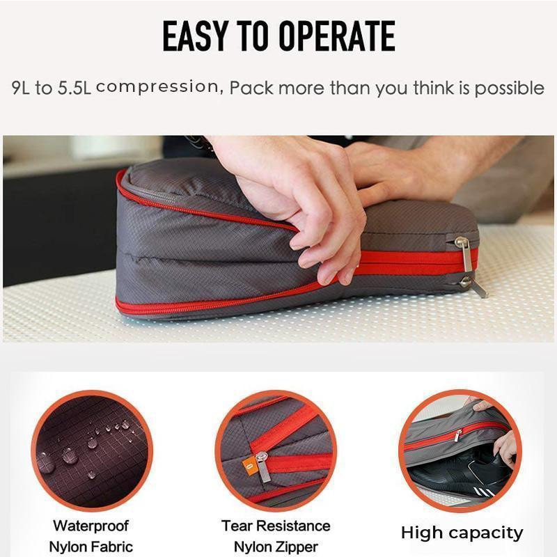 Geantă de compresie de călătorie distractivă Geantă de depozitare rapidă și convenabilă, din nailon, cu două straturi, organizatoare portabile, pungi multifuncționale de sortare