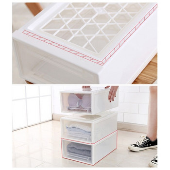 Y1QB Τύπος συρταριού Πλαστικό κουτί αποθήκευσης ρούχων Διαφανές οργανωτής για κάλτσα εσωρούχων