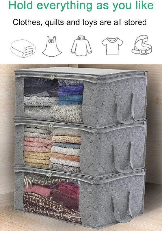 Organizator de dulap cuvertură pliabilă, dulap rezistent la praf, cutie de depozitare nețesute de mare capacitate, haine, jucării, accesorii pentru casă, organizator