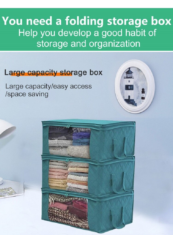 Organizator de dulap cuvertură pliabilă, dulap rezistent la praf, cutie de depozitare nețesute de mare capacitate, haine, jucării, accesorii pentru casă, organizator