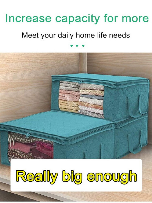 Organizator de dulap cuvertură pliabilă, dulap rezistent la praf, cutie de depozitare nețesute de mare capacitate, haine, jucării, accesorii pentru casă, organizator