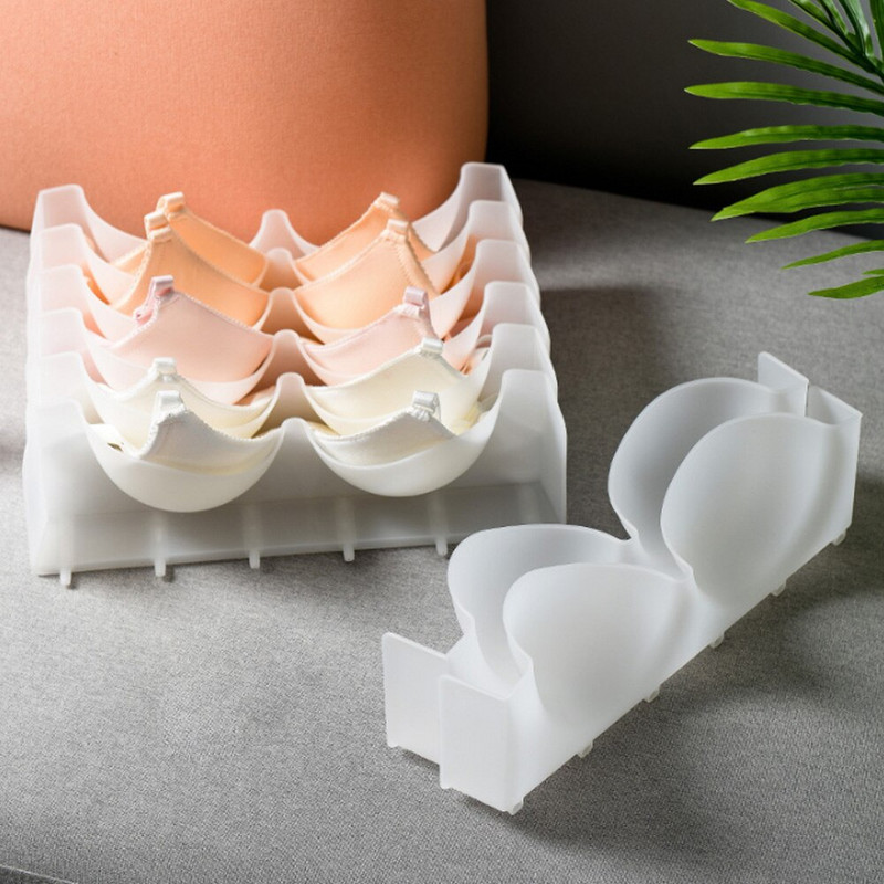 6db/Lot Closet Melltartó rendszerező Ruhásszekrény Női melltartó tartó Műanyag melltartó formát tartó fiókos tároló rendszerező 24*34cm
