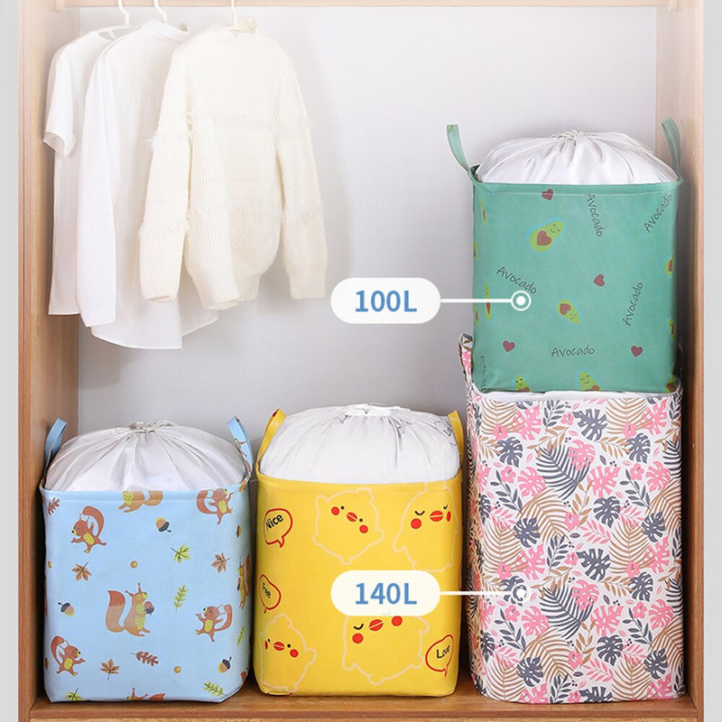 140 literes nagy húzózsinór tároló táska ruhák csomagoló játékok csomagoló táska paplan szekrény ruházat csomagtartó táska párna takaró rendszerező