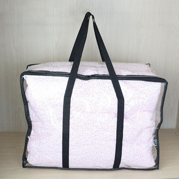 Удебелена прозрачна чанта за съхранение на дрехи Домакински гардероб Дрехи Торба за прах Подвижна преносима опаковъчна чанта Съхранение за пътуване