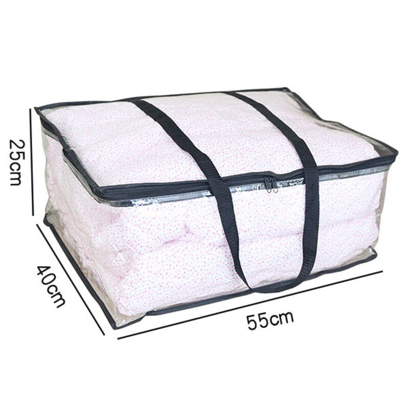 Vastagított átlátszó ruházat paplan tároló táska háztartási gardrób Ruha porzsák Mozgatás Hordozható csomagolótáska Utazási tárolás