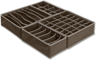ÚJ Simple House ware Szekrény Fehérnemű Szervező Fiókosztó 4 szett, szürke