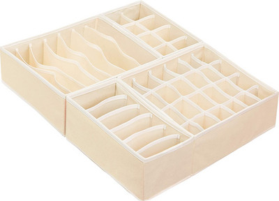 ÚJ Simple House ware Szekrény Fehérnemű Szervező Fiókosztó 4 szett, szürke