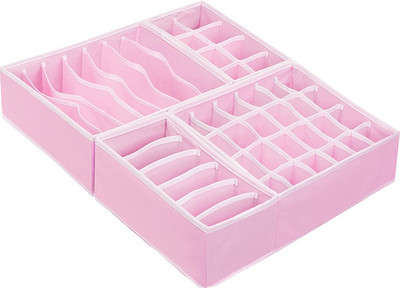 ÚJ Simple House ware Szekrény Fehérnemű Szervező Fiókosztó 4 szett, szürke