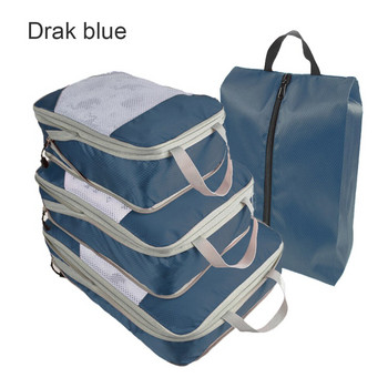 1pc/4pcs Συμπίεσης συσκευασίας Cube Nylon Storage Bag Foldable Organizer Ανθεκτική τσάντα αποσκευών ταξιδιού Χονδρική πώληση για παπούτσια Ρούχα