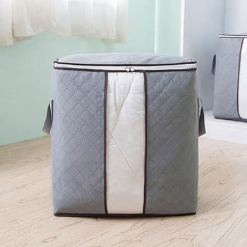 1 PC гардероб Чанти за съхранение на дрехи Влакнеста дишаща чанта с цип Домашен гардероб Одеяло и органайзер за дрехи