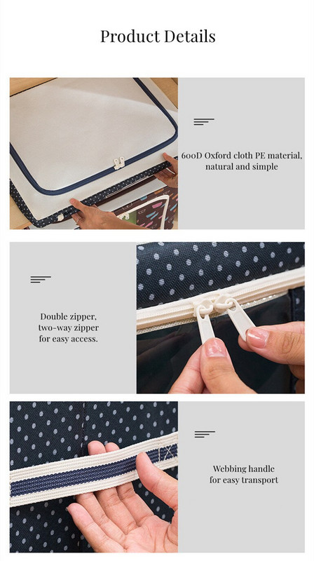 Κουτί αποθήκευσης ρούχων μεγάλης χωρητικότητας Oxford υφασμάτινα πτυσσόμενα κουτιά αποθήκευσης Home Organizer Κοιτώνας Essentials Organizer γραφείου