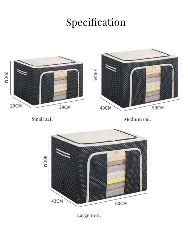 Κουτί αποθήκευσης ρούχων μεγάλης χωρητικότητας Oxford υφασμάτινα πτυσσόμενα κουτιά αποθήκευσης Home Organizer Κοιτώνας Essentials Organizer γραφείου