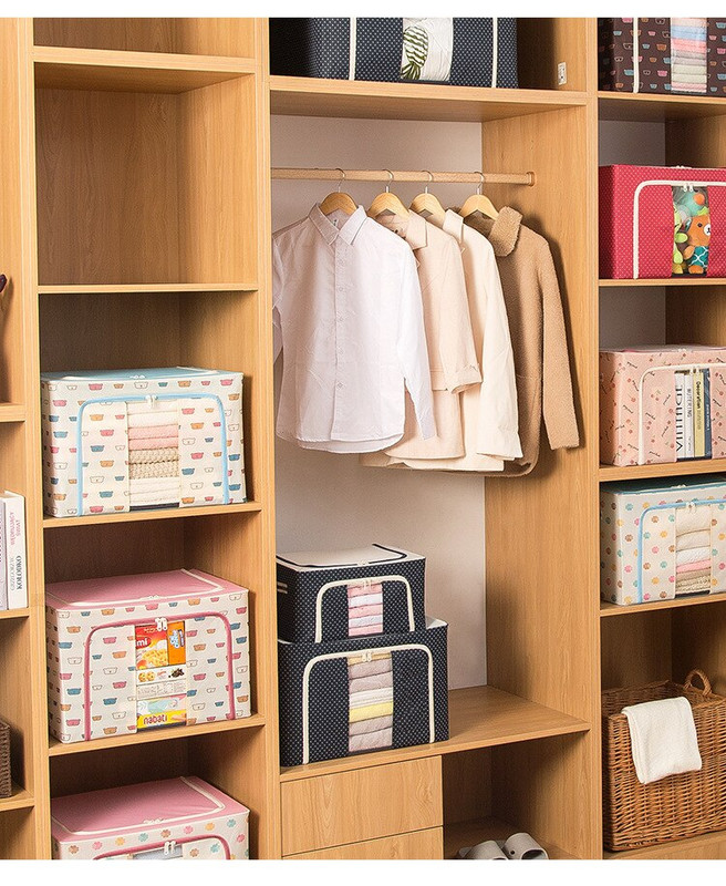 Κουτί αποθήκευσης ρούχων μεγάλης χωρητικότητας Oxford υφασμάτινα πτυσσόμενα κουτιά αποθήκευσης Home Organizer Κοιτώνας Essentials Organizer γραφείου