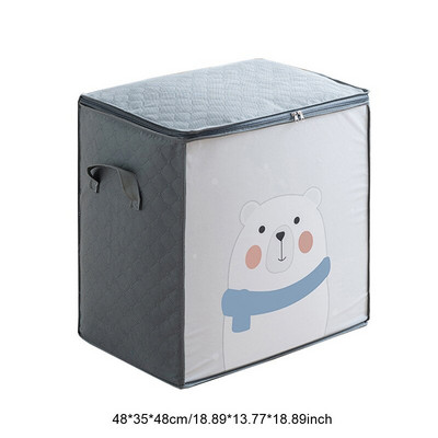 Cutie pliabilă portabilă de îmbrăcăminte cu desene animate, pernă pliabilă, cuvertură, pătură, garderobă, bunuri de uz casnic, depozitare sub pat, capacitate mare