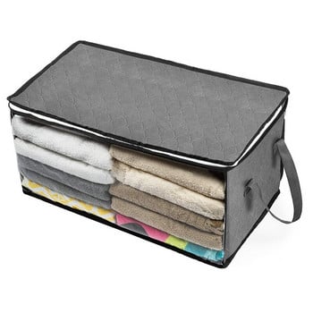 Капитонирана чанта за съхранение Кутия от нетъкан текстил Сгъваем гардероб Органайзер за дрехи Прахоустойчив прозрачен рафт Организация на шкафа Сгъваеми чанти