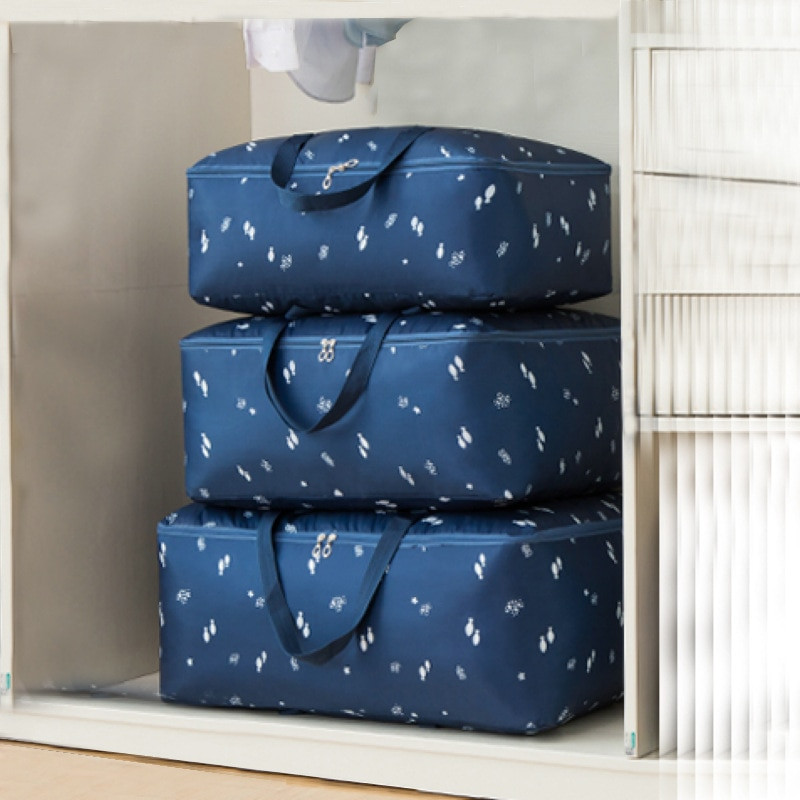 Saci de depozitare pliabile din pânză Oxford mare, rezistentă la apă, dulap, haine, pătură, organizator, geantă de dulap, pilota, pernă, organizare acasă