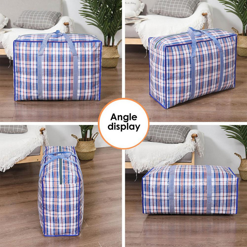 Pesukotid Korduvkasutatav plastikust Jumbo pesu Tõmblukuga Suur tugev Ostlemine Kodu hoiukott Maja kolimiseks Essentials for ladustamiseks