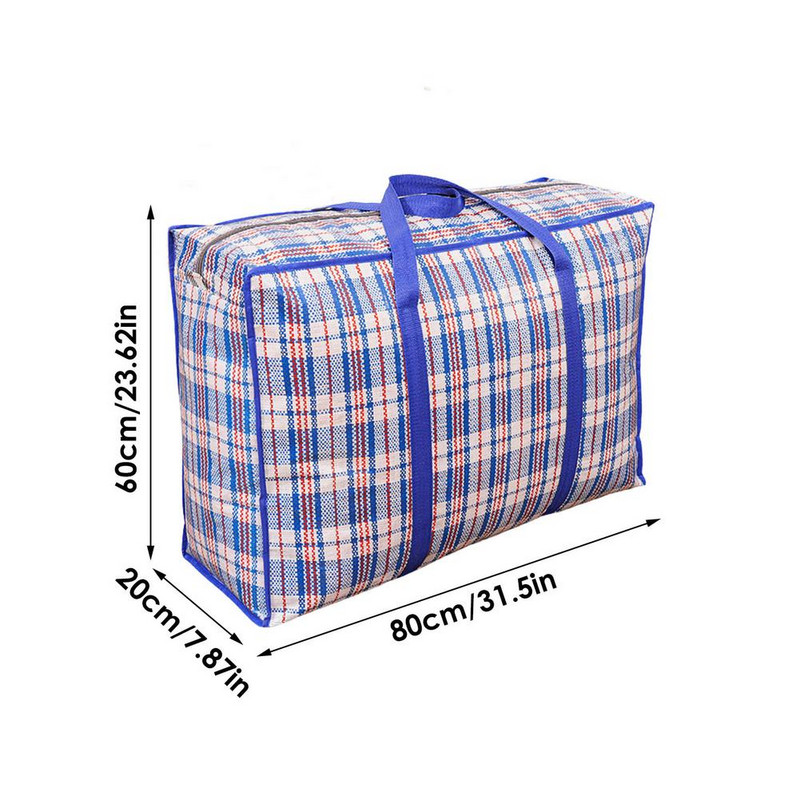 Pesukotid Korduvkasutatav plastikust Jumbo pesu Tõmblukuga Suur tugev Ostlemine Kodu hoiukott Maja kolimiseks Essentials for ladustamiseks