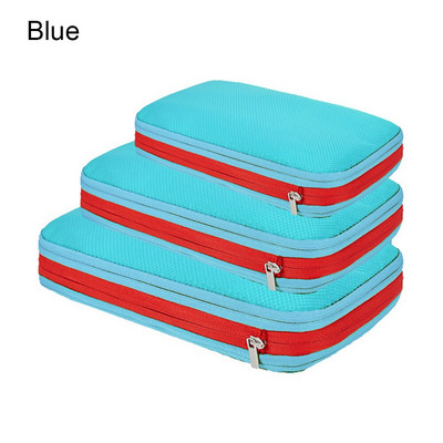 Kétrétegű kompressziós csomagoló kockák Utazási poggyászrendező Összecsukható vízálló nylon ruharendező cipőtároló táska