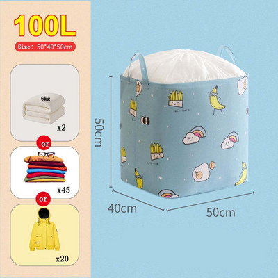 Nem szőtt rajzfilm gerenda száj paplan tároló táska nagy űrtartalmú 140 literes ruhatároló táska porálló gardrób tároló táska 70 cm
