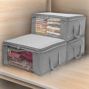 Съхранение на сезонни дрехи Тънка кутия за съхранение на юргани Сгъваем гардероб Прахоустойчива чанта за съхранение на дрехи Одеяло Възглавница Пуловер Органайзер