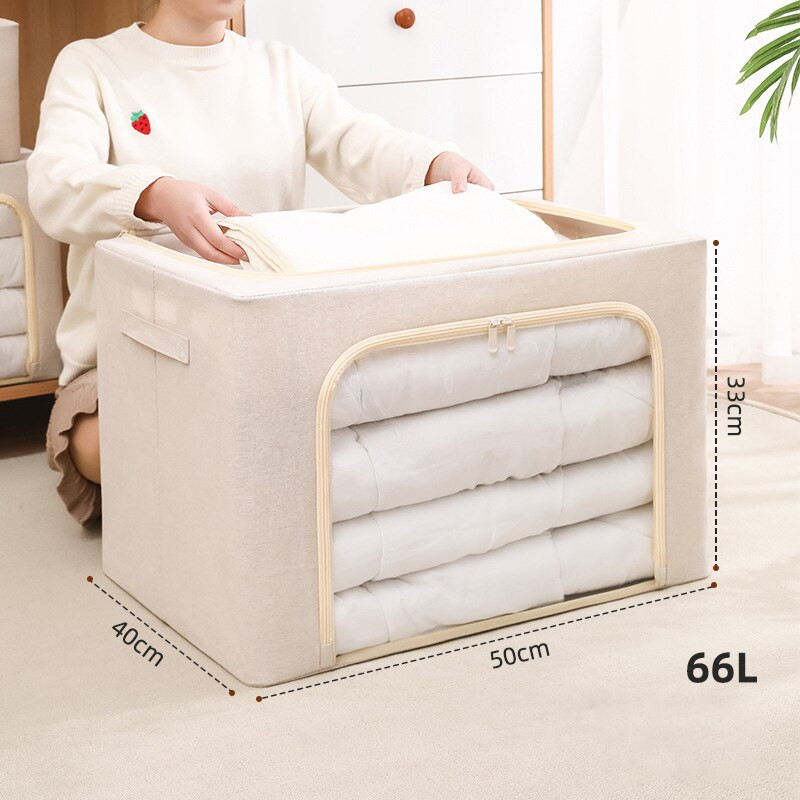 Cutie de depozitare pentru haine de capacitate mare Dulap, geantă organizatoare pentru acasă, pături, container pliabil pentru lenjerie de pat cu fereastră transparentă