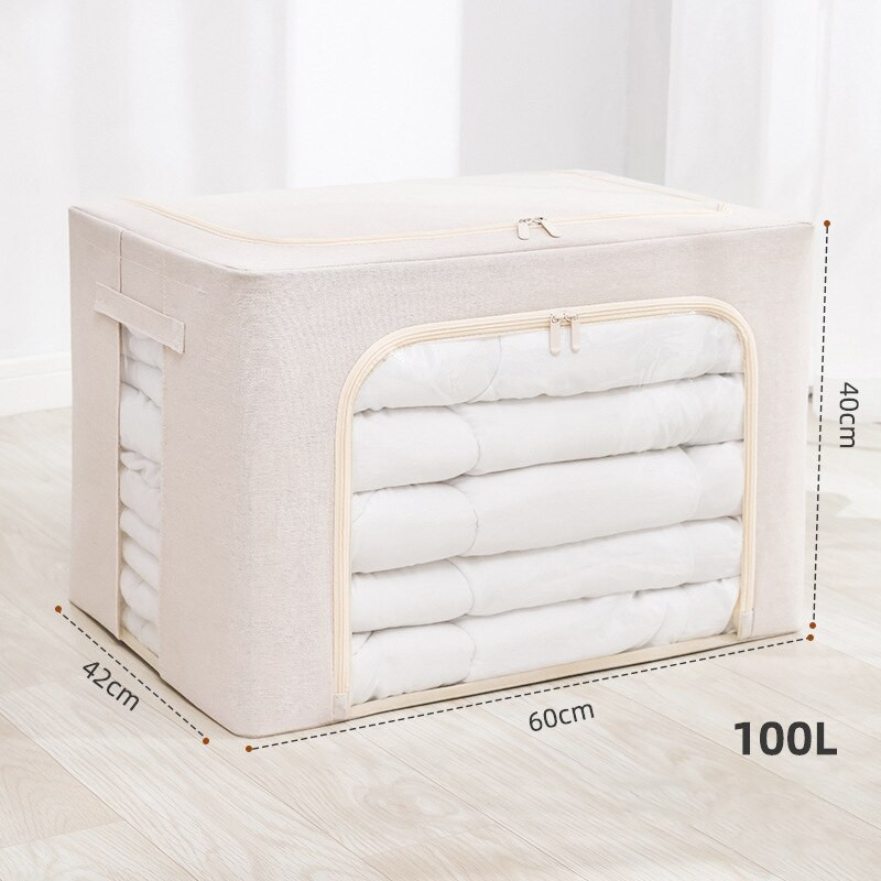 Cutie de depozitare pentru haine de capacitate mare Dulap, geantă organizatoare pentru acasă, pături, container pliabil pentru lenjerie de pat cu fereastră transparentă