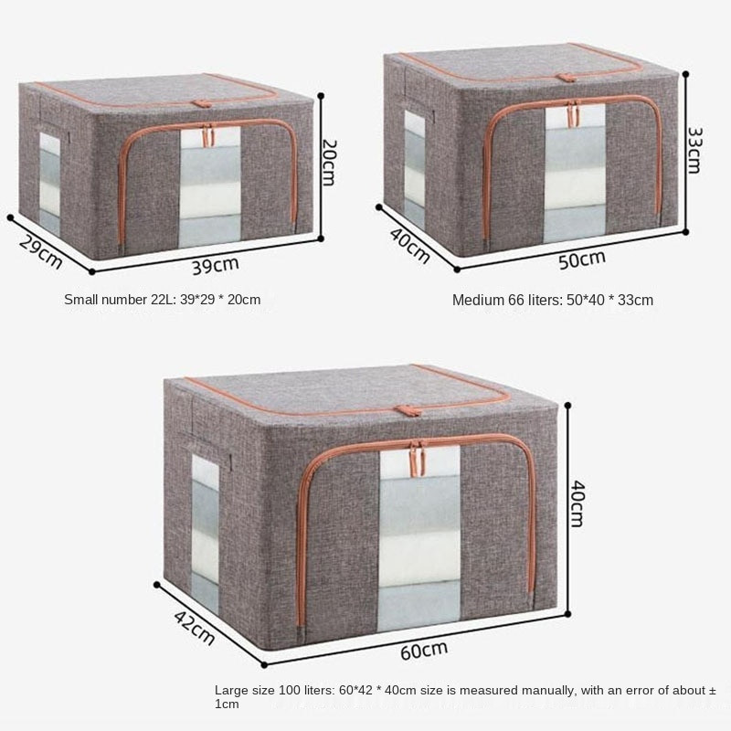 Sulankstomos spintos tvarkyklės su tvirtu metaliniu rėmu, plokštės atrama didelės talpos drabužių laikymo krepšiai, medvilninė skalbinių laikymo dėžė