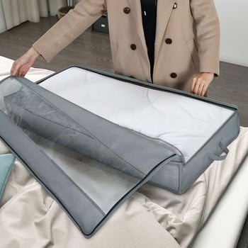 Сгъваема нетъкана чанта за съхранение под леглото Кутия за органайзер за юргани с голям капацитет с прозрачен прозорец Водоустойчив капак за прах за дрехи