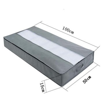 Πτυσσόμενο μη υφαντό κάτω από το κρεβάτι Τσάντα αποθήκευσης Παπλωματοθήκη μεγάλης χωρητικότητας με διάφανο παράθυρο αδιάβροχο κάλυμμα για τη σκόνη