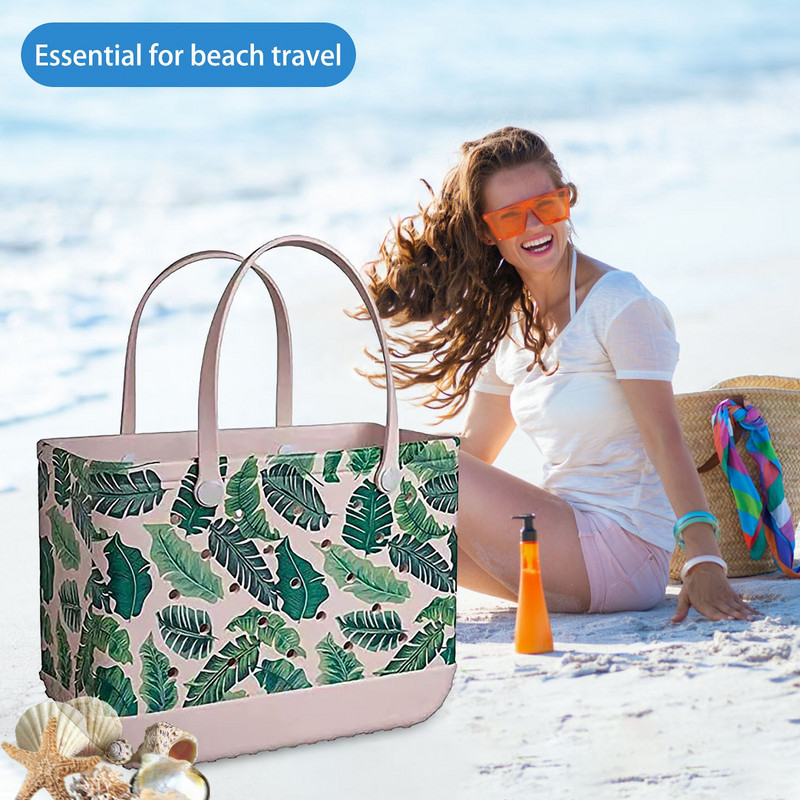 Itin didelis paplūdimio krepšys vasarinis EVA krepšelis, moteriškas silikoninis paplūdimio krepšys su skylutėmis, kvėpuojantis maišelis Pirkinių laikymo krepšelis