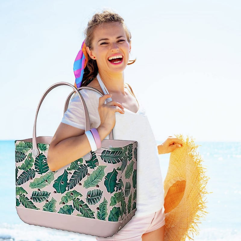Itin didelis paplūdimio krepšys vasarinis EVA krepšelis, moteriškas silikoninis paplūdimio krepšys su skylutėmis, kvėpuojantis maišelis Pirkinių laikymo krepšelis