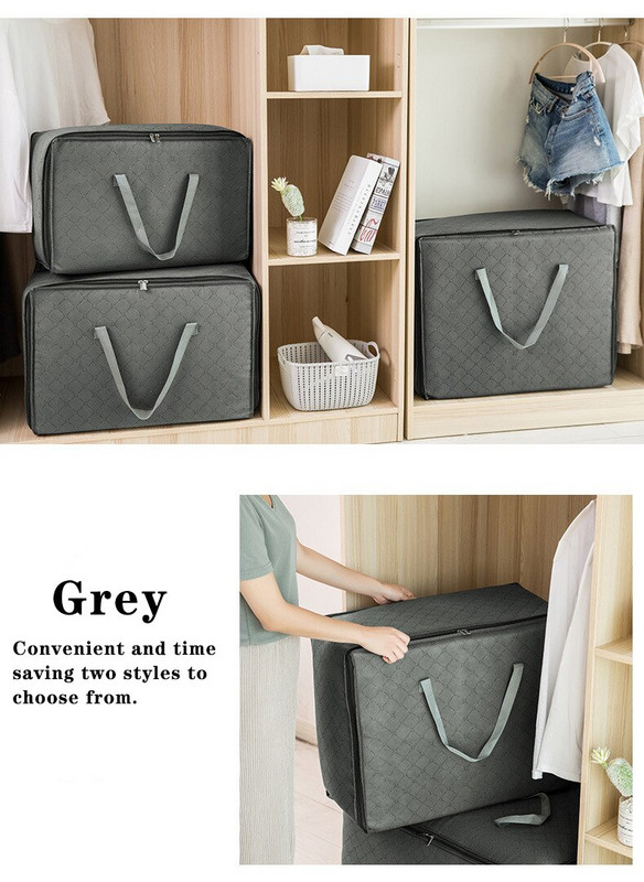 1/2 опаковки Изключително големи чанти за преместване с ципове и дръжки за носене, Устойчива чантичка за съхранение на дрехи Спестяващо място Преместване