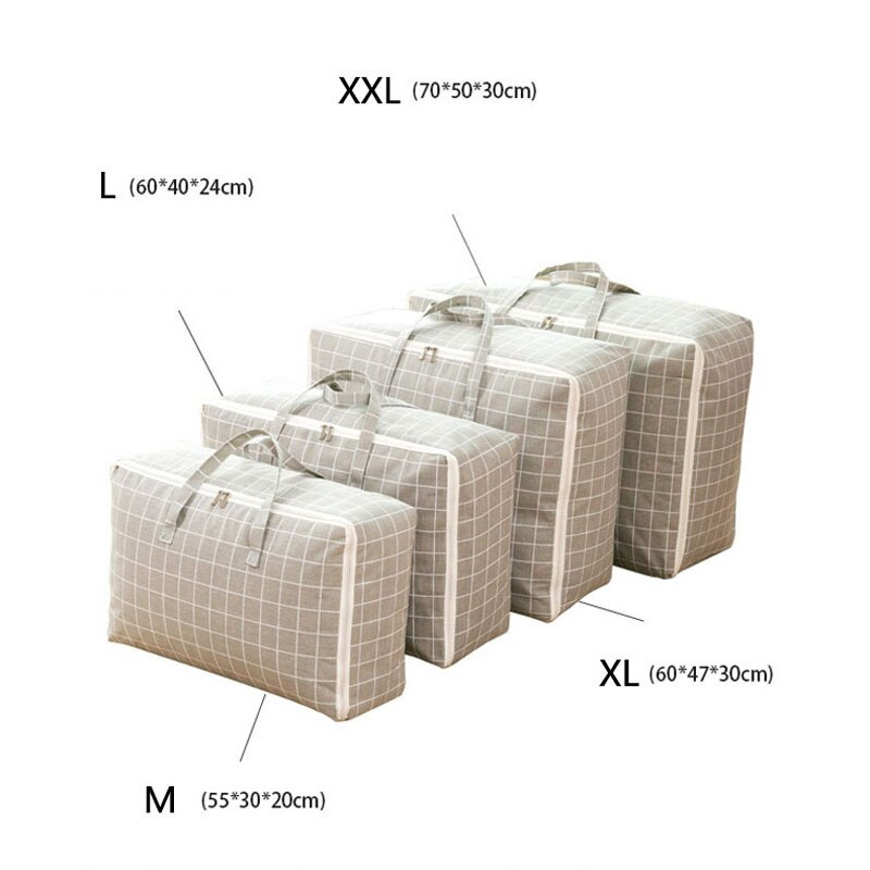 Dulap cu bufniță cu desene animate Organizator de haine, carouri nordice, din bumbac, lenjerie de pat Genți de depozitare rezistente la praf, rezistente la umiditate, lenjerie de pat pentru cămin Pachet Cont.