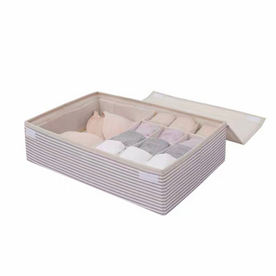 Organizator de lenjerie intima cu 24 de grile Sutien șosete Cutie de depozitare Sertar pliabil Organizator de dulap Rangement Chaussette Opbergbox cu capac