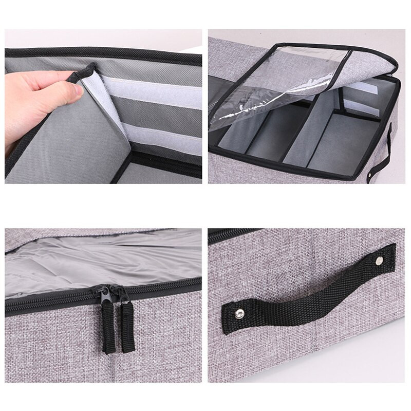 Cutie de depozitare pliabilă Separator de lenjerie de corp Dulap cu capac Organizator de pantofi Cutie de organizare de depozitare Capac de praf Organizator de sertar reglabil