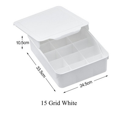 1/10/15 Grid Slide Cover Cutii de depozitare pentru lenjerie de corp cu capac Chiloți Sosete Sutien Sertare Organizator pentru Dulap Dulap Dormitor