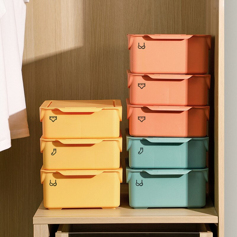 1/10/15 Grid Slide Cover Cutii de depozitare pentru lenjerie de corp cu capac Chiloți Sosete Sutien Sertare Organizator pentru Dulap Dulap Dormitor