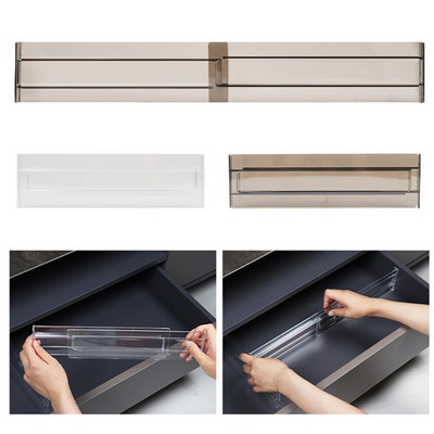 2 buc. despărțitor de sertar reglabil clapa arilic dulap dulap dulap de depozitare despărțitor organizator combinație gratuită autocolant DIY 27-52 cm