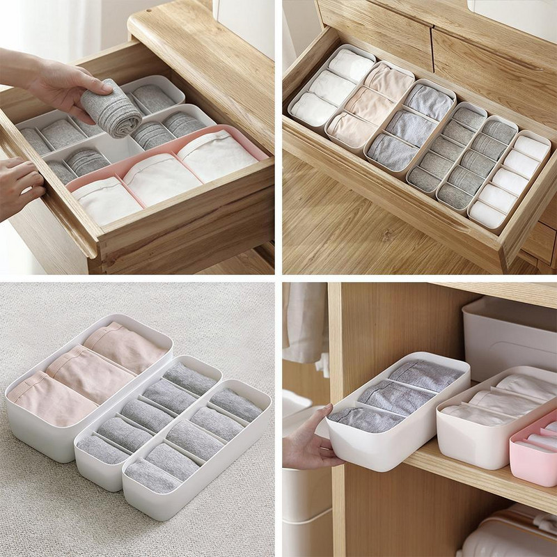 5 grile 6 buc. dulap dulap dulap dulap dormitor cutie de depozitare din plastic chiloți și șosete cutii organizatoare cutii pentru acasă organizatoare de masă