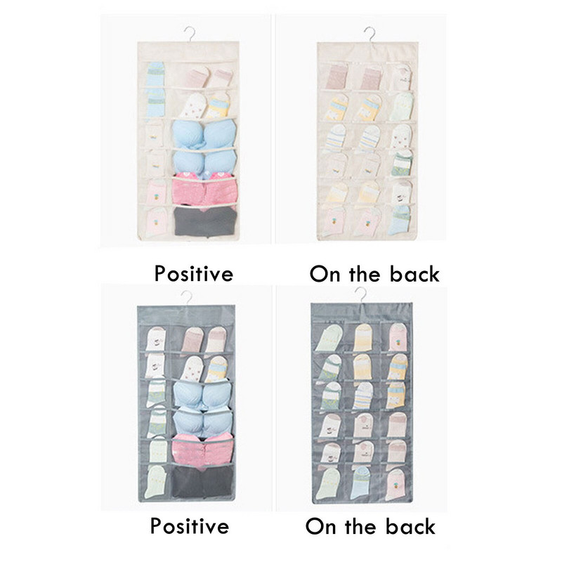 Organizare dulap dulap de depozitare agățat șosete organizator lenjerie de corp dublu montat geantă laterală perete cel mai apropiat organizator