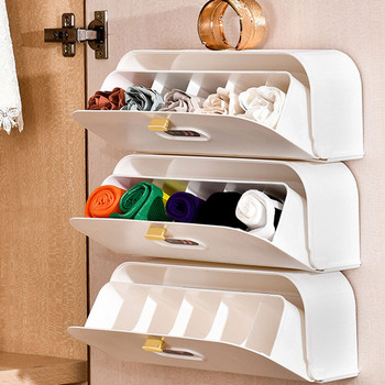 Нов гардероб Невидимо чекмедже за съхранение Домашен гардероб Монтирани на стена гащички Чорапи Органайзер Кутия за домашна стая Чекмедже за съхранение на шкаф