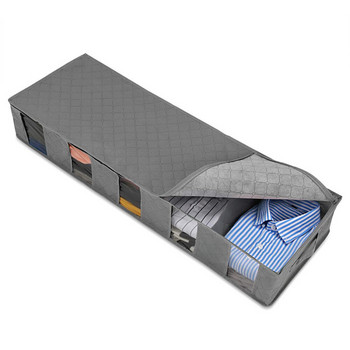 Органайзер за дрехи под леглото Ризи Кутия за съхранение на обувки Нетъкан текстил Сгъваема прахоустойчива кутия за съхранение на дрехи с прозрачен прозорец