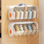 Ant sienos tvirtinama kojinių laikymo dėžutė apatinių kelnaičių organizatorius Didelės talpos dulkėms nepralaidus skaidrios liemenėlės laikymo dėžutė prie lovos