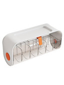 Fehérnemű tároló doboz Falra szerelhető bugyi zokni rendező 6 cellás átlátszó gardrób levehető tárolódoboz