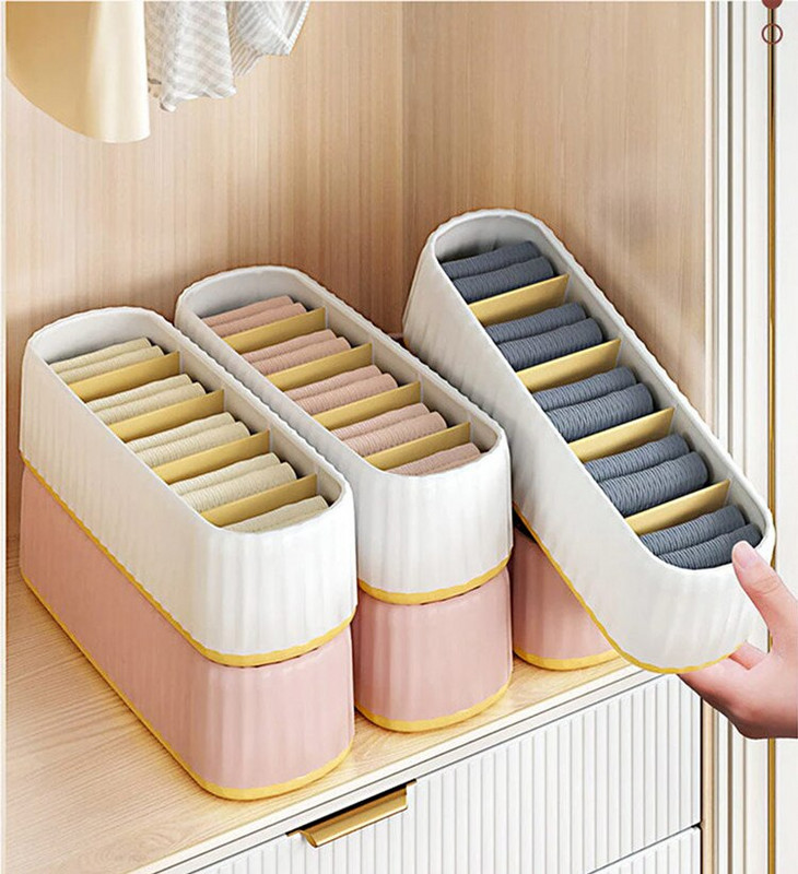 Joybos 3 db/készlet Fehérnemű Szervező Zokni Tároló doboz Nordic Style melltartóhoz Rövidnadrág Ruhák Szekrény Fiók elválasztó dobozok JX96